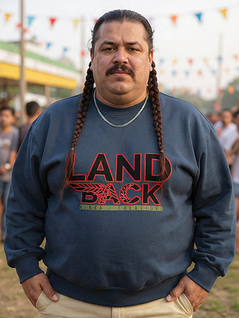 Premium Oversized Sweatshirt: Landback Feather Flyer