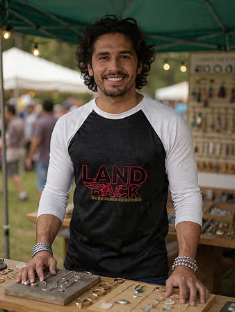 Baseball ¾ Sleeve T-Shirt: Landback Feather Flyer