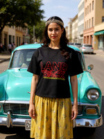 Boxy T-Shirt: Landback Feather Flyer (Black)