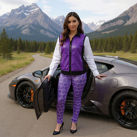 Purple Circles: Hand Sewn Leggings