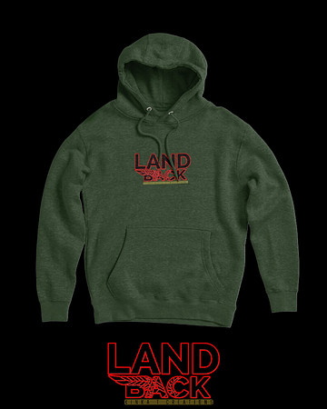 Pullover Hoodie: Landback Feather Flyer