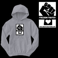 Freedom Fighter: Adult Pullover Hoodie (Grey)