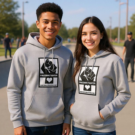 Freedom Fighter: Adult Pullover Hoodie (Grey)