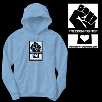 Freedom Fighter: Adult Pullover Hoodie (Light Blue)