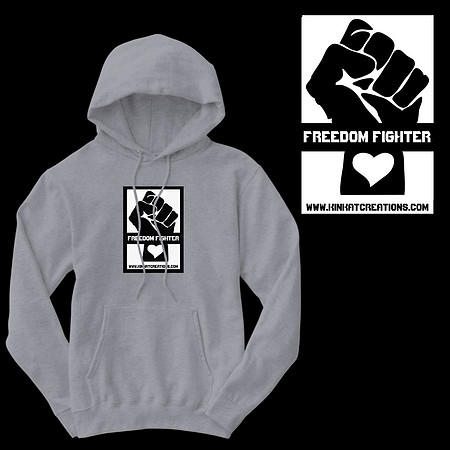 Freedom Fighter: Adult Pullover Hoodie (Grey)