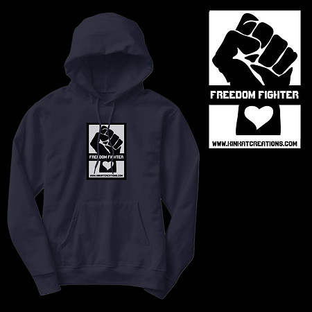 Freedom Fighter: Adult Pullover Hoodie (Navy Blue)
