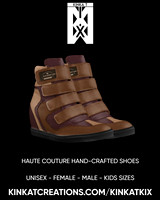 B3AR: Velcro Wedge Sneakers (Brown)