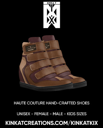 B3AR: Velcro Wedge Sneakers (Brown)