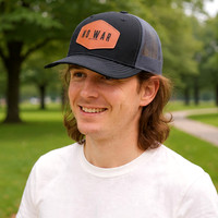 No War: Richardson 112 Hat (Leather Hexegon - Black/Charcoal)