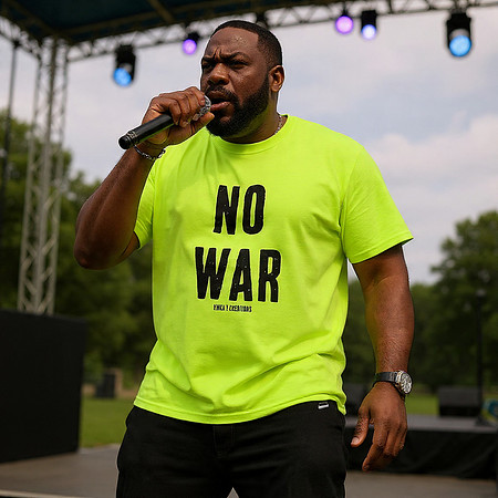 No War: Basic T-Shirt (Safety Green)