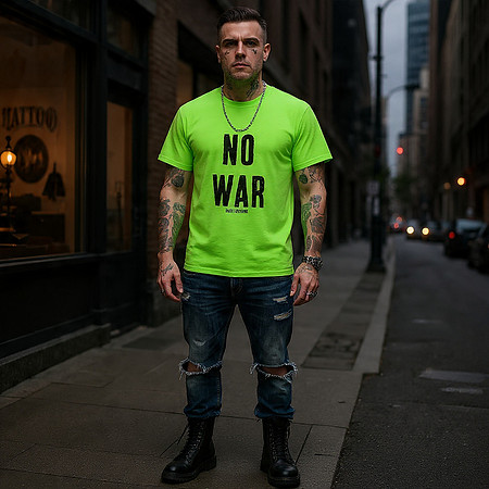 No War: Basic T-Shirt (Lime)
