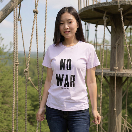 No War: Basic T-Shirt (Light Pink)