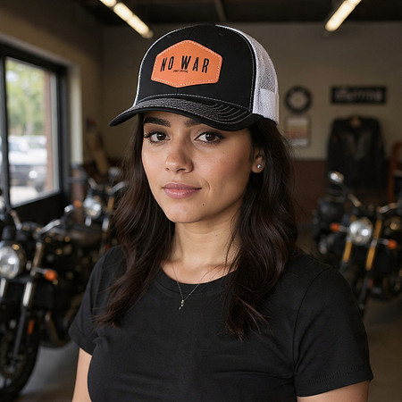 No War: Richardson 112 Hat (Leather Hexegon - Black/White)