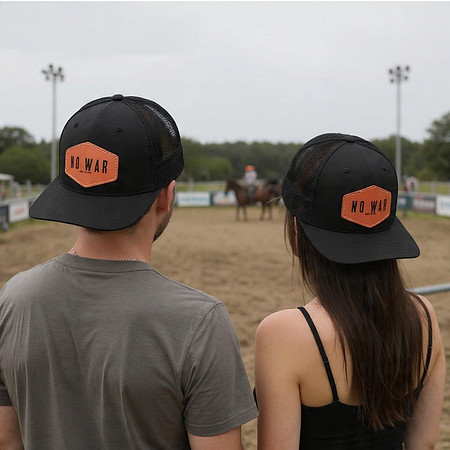 No War: Richardson 112 Hat (Leather Hexegon - Black/Black)