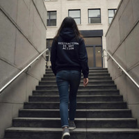 Distraction Is Not Action: Adult Pullover Hoodie (Navy Blue)