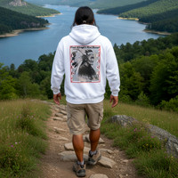 Geronimo - A'tah Nihayá'á Diné Bizaad - Land Back: Adult Pullover Hoodie (White)