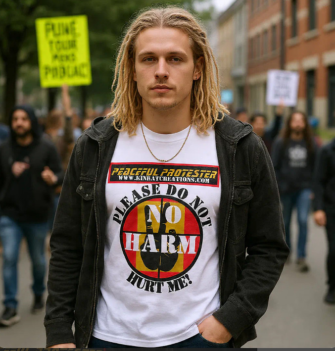 Peaceful Protester: Value T-Shirt (White)