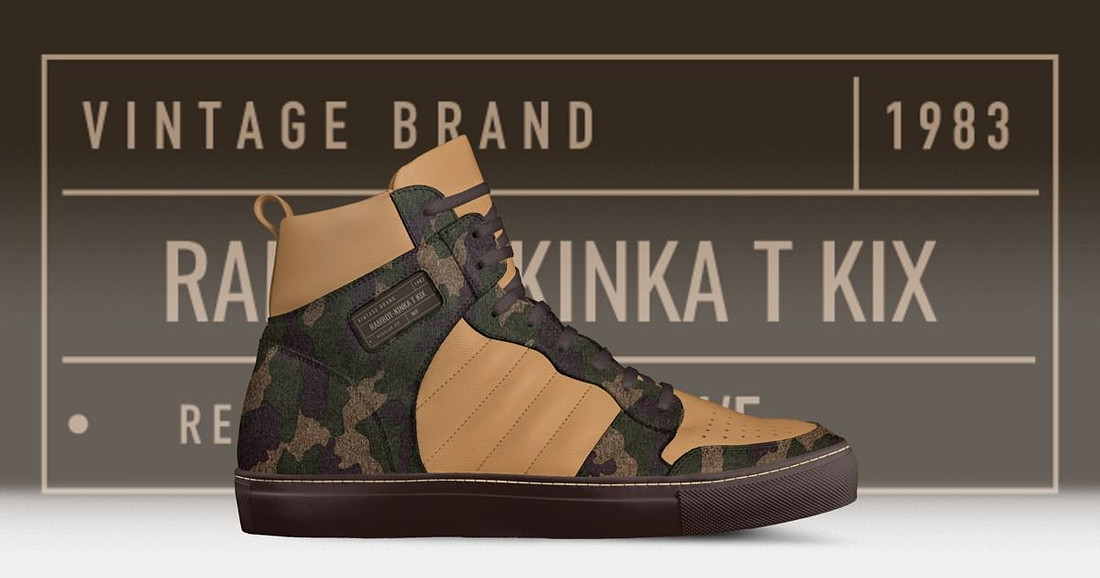 Retro Basketball High Top Shoes (Tan): Rambot