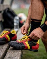 Striped Indoor Soccer Style Shoes: M.G.