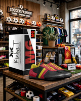 Striped Indoor Soccer Style Shoes: M.G.