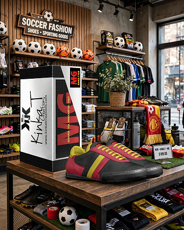 Striped Indoor Soccer Style Shoes: M.G.