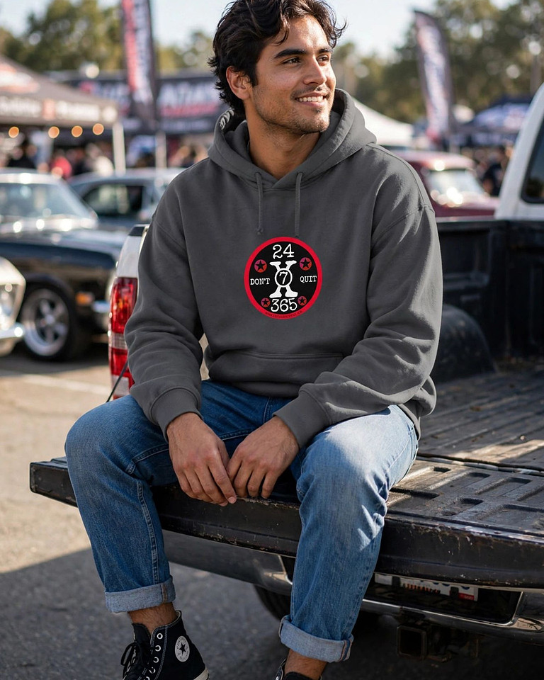 24x7x365 Don't Quit (RB): Premium Oversized Hoodie (Graphite Black)