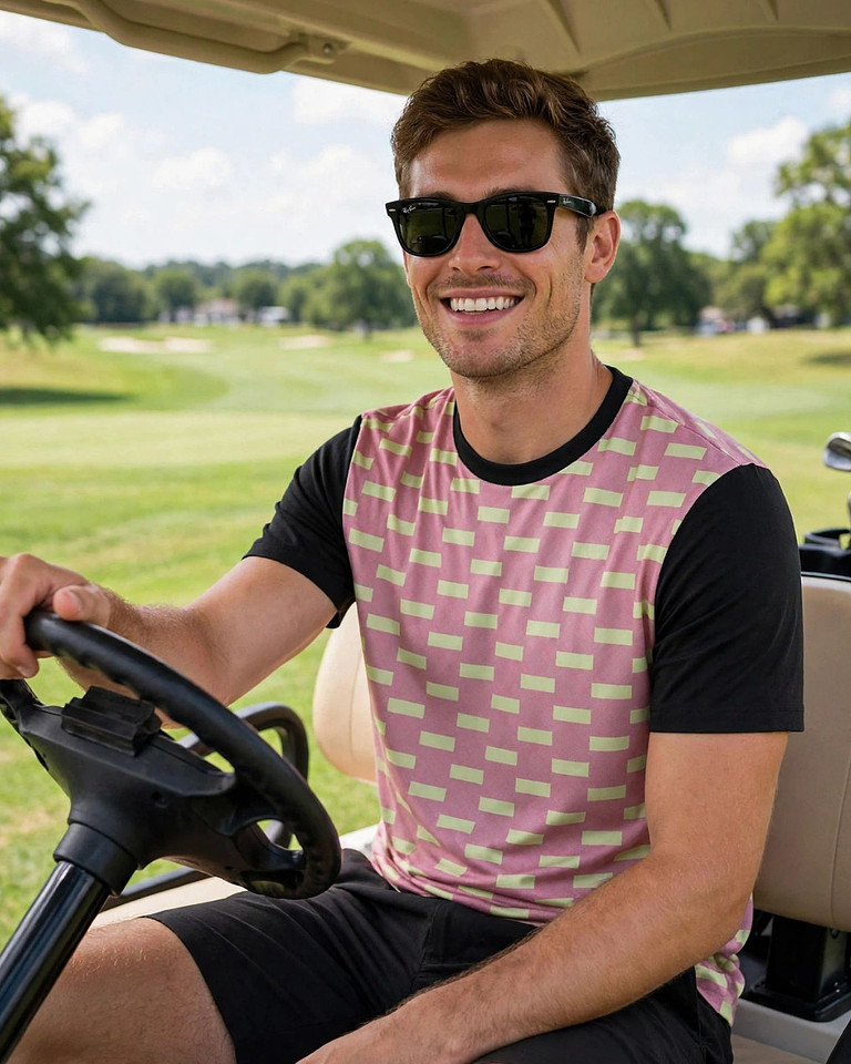 Pink Key Stripes: Graphic T-Shirt