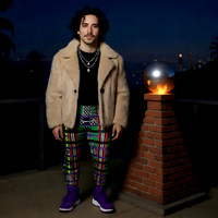 Racer Plaid: Hand-Sewn Full Length Leggings