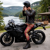 Red Dragon: Hand-Sewn Full Length Leggings