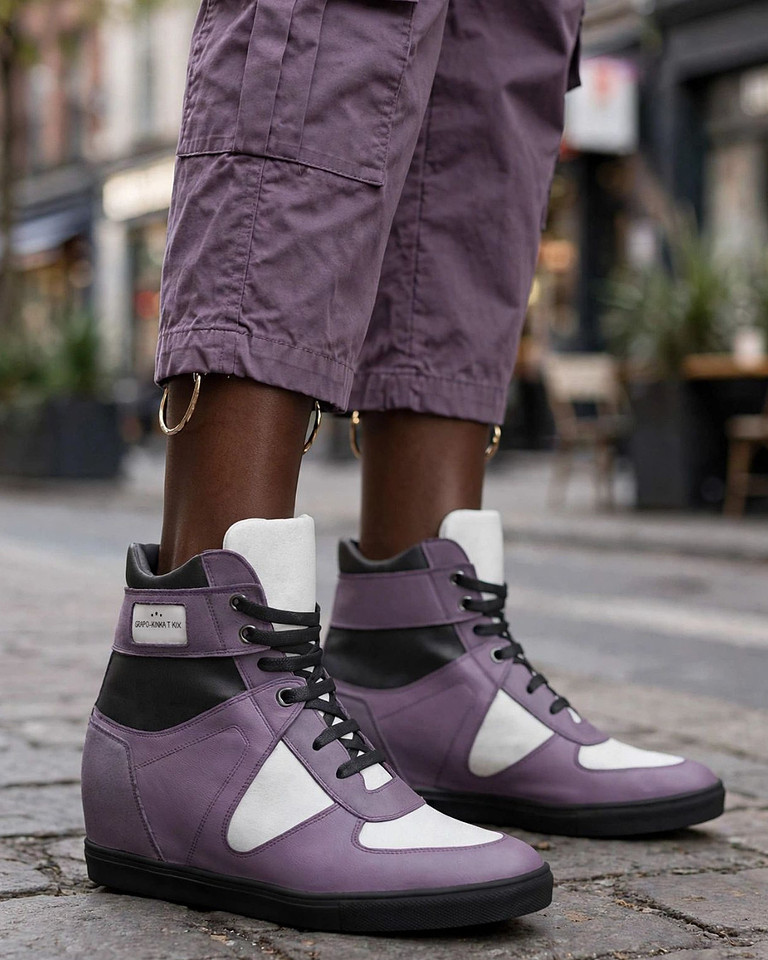 Grapo: Lace-Up Wedge Sneakers