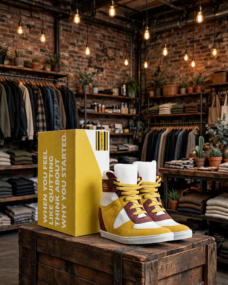 Trojan: Lace-Up Wedge Sneakers