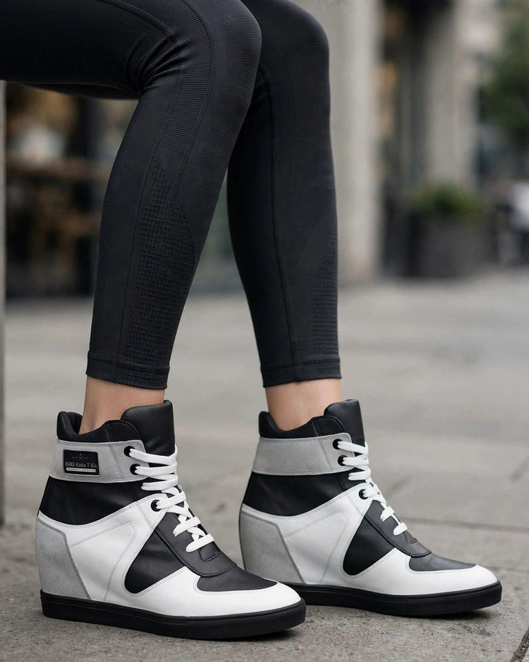 R8RZ: Lace-Up Wedge Sneakers