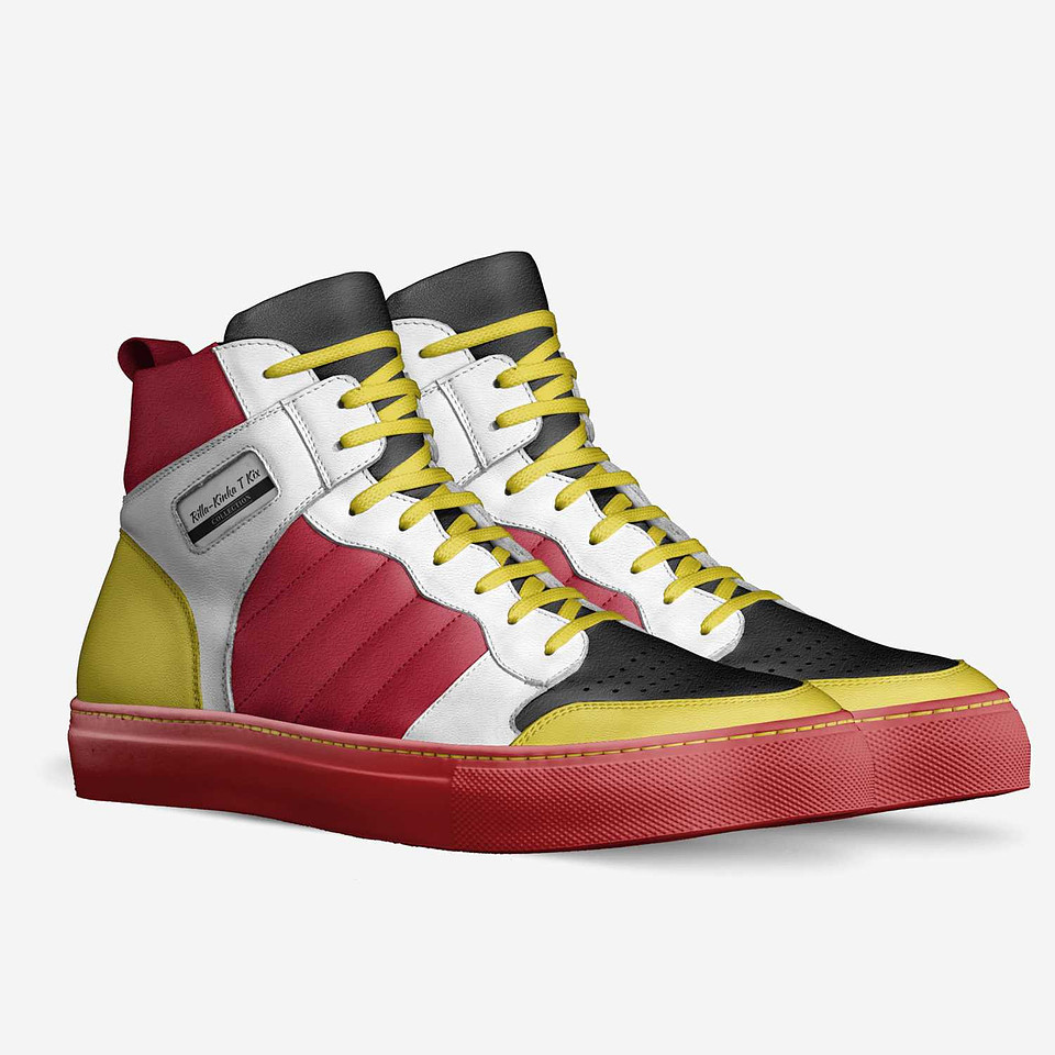 Retro Basketball High Top Shoes: Rilla Red