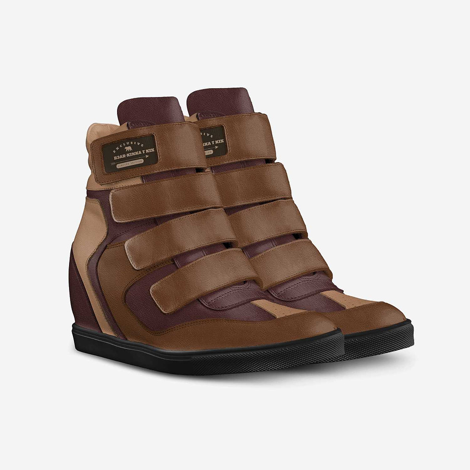 Velcro Wedge Sneakers: B3AR Brown
