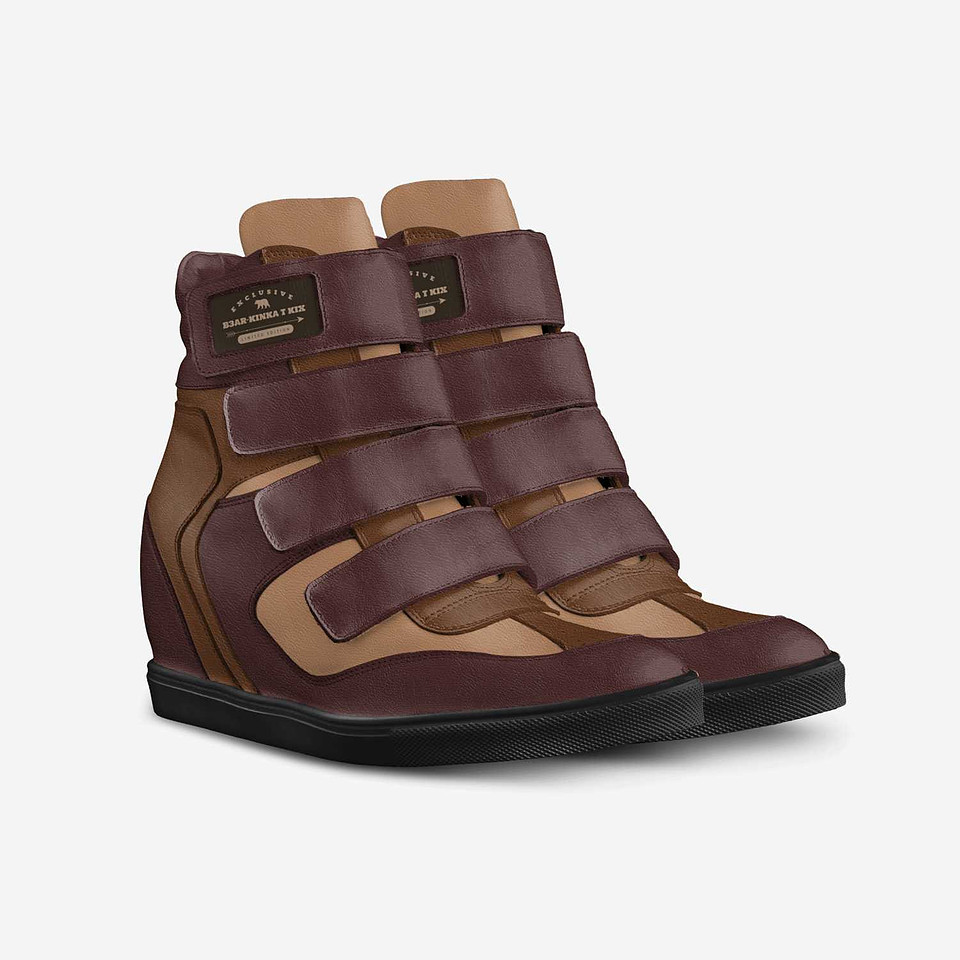 Velcro Wedge Sneakers: B3AR Cognac