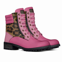 Zip Military Boots: VV2x Pink
