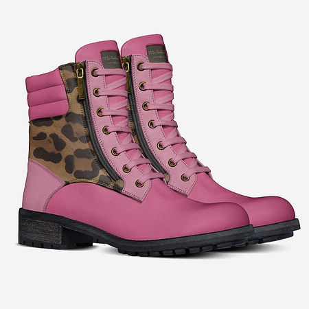 Zip Military Boots: VV2x Pink