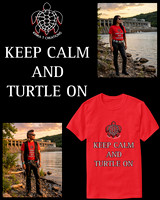 Keep Calm And Turtle On: Basic Dark T-Shirt (Red)