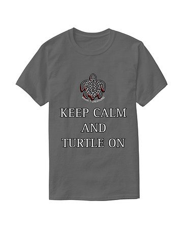 Keep Calm And Turtle On: Basic Dark T-Shirt (Dark Grey)