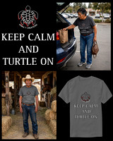 Keep Calm And Turtle On: Basic Dark T-Shirt (Dark Grey)