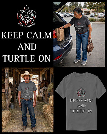 Keep Calm And Turtle On: Basic Dark T-Shirt (Dark Grey)