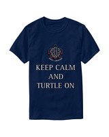 Keep Calm And Turtle On: Basic Dark T-Shirt (Navy Blue)