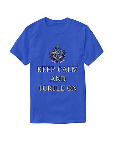 Keep Calm And Turtle On: Basic Dark T-Shirt (Deep Royal)