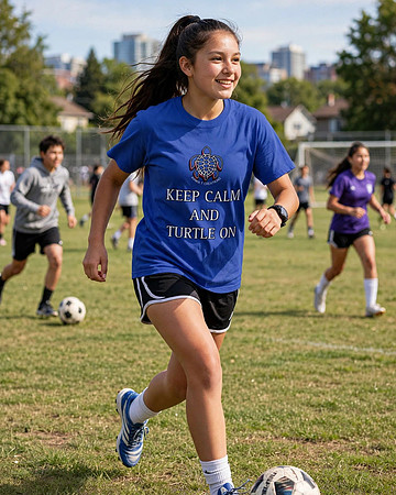 Keep Calm And Turtle On: Basic Dark T-Shirt (Deep Royal)