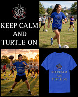 Keep Calm And Turtle On: Basic Dark T-Shirt (Deep Royal)
