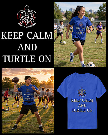 Keep Calm And Turtle On: Basic Dark T-Shirt (Deep Royal)