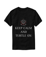 Keep Calm And Turtle On: Basic Dark T-Shirt (Black)