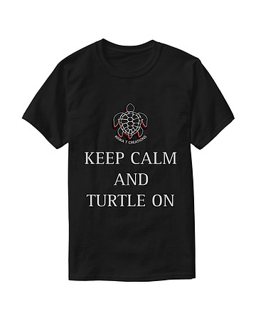 Keep Calm And Turtle On: Basic Dark T-Shirt (Black)