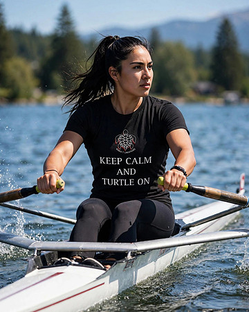 Keep Calm And Turtle On: Basic Dark T-Shirt (Black)