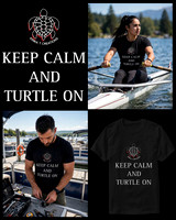 Keep Calm And Turtle On: Basic Dark T-Shirt (Black)